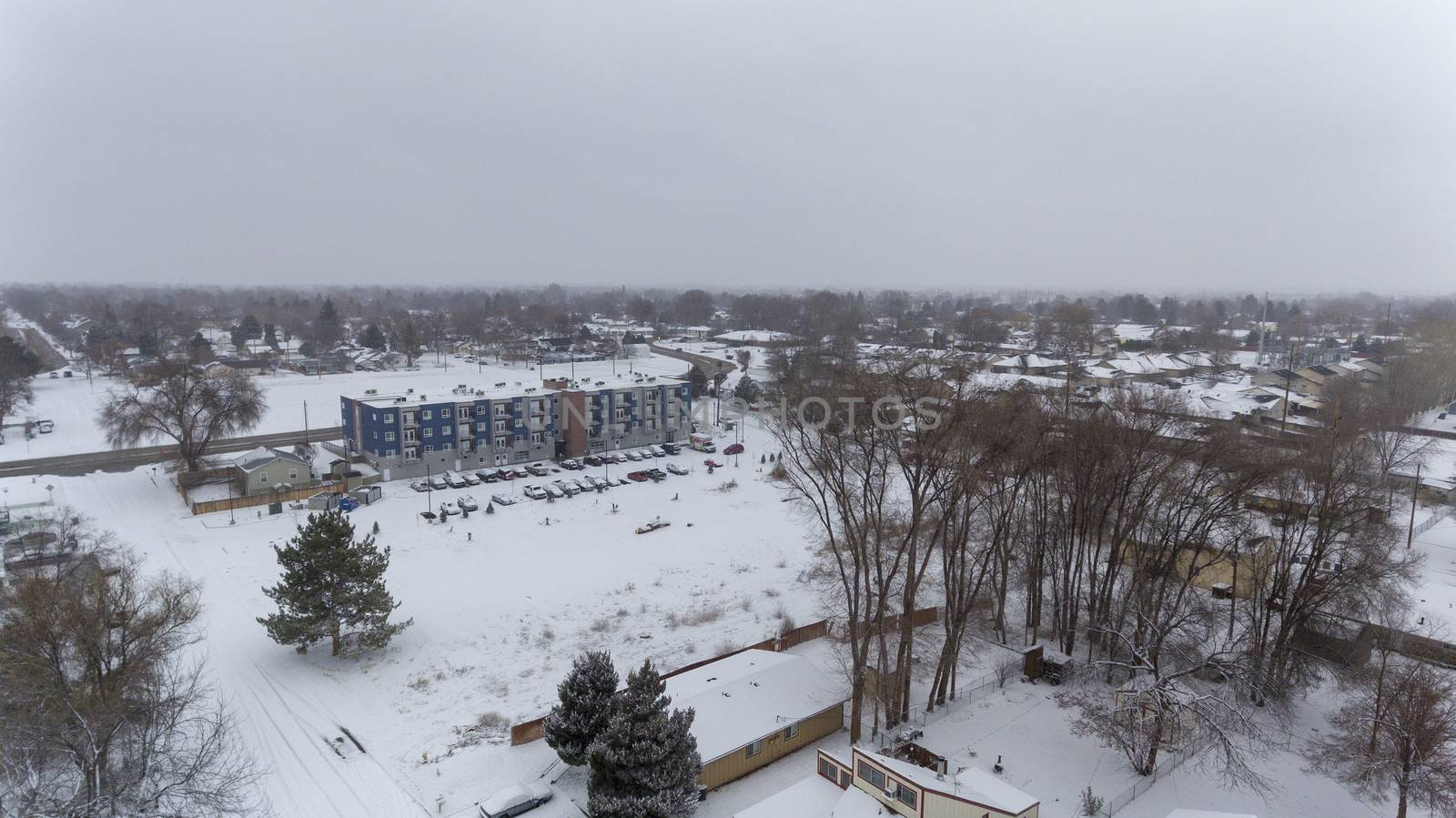 Winter time has come and covered the area in snow
