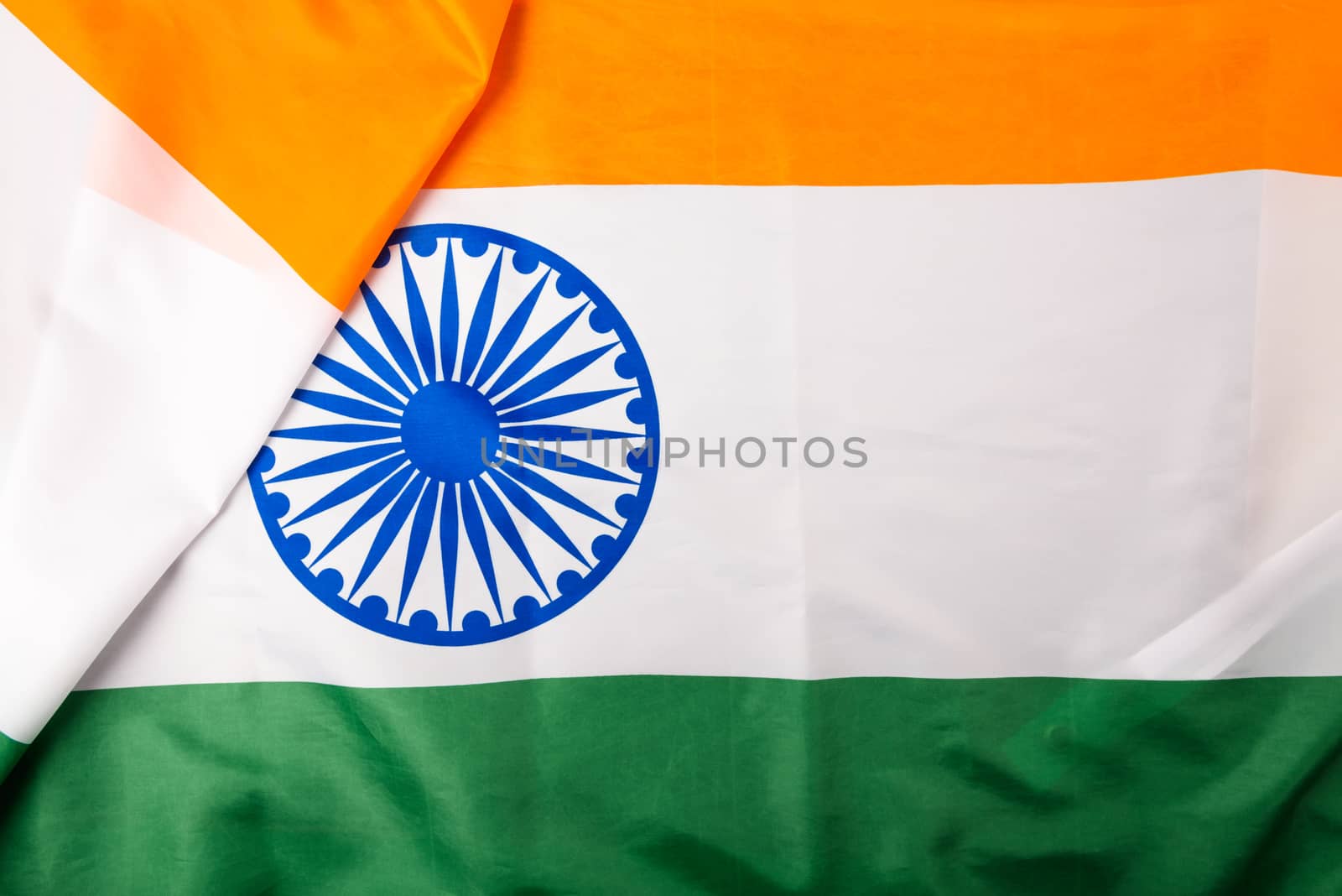 Indian republic day, flat lay top view, Indian flag background by Sorapop