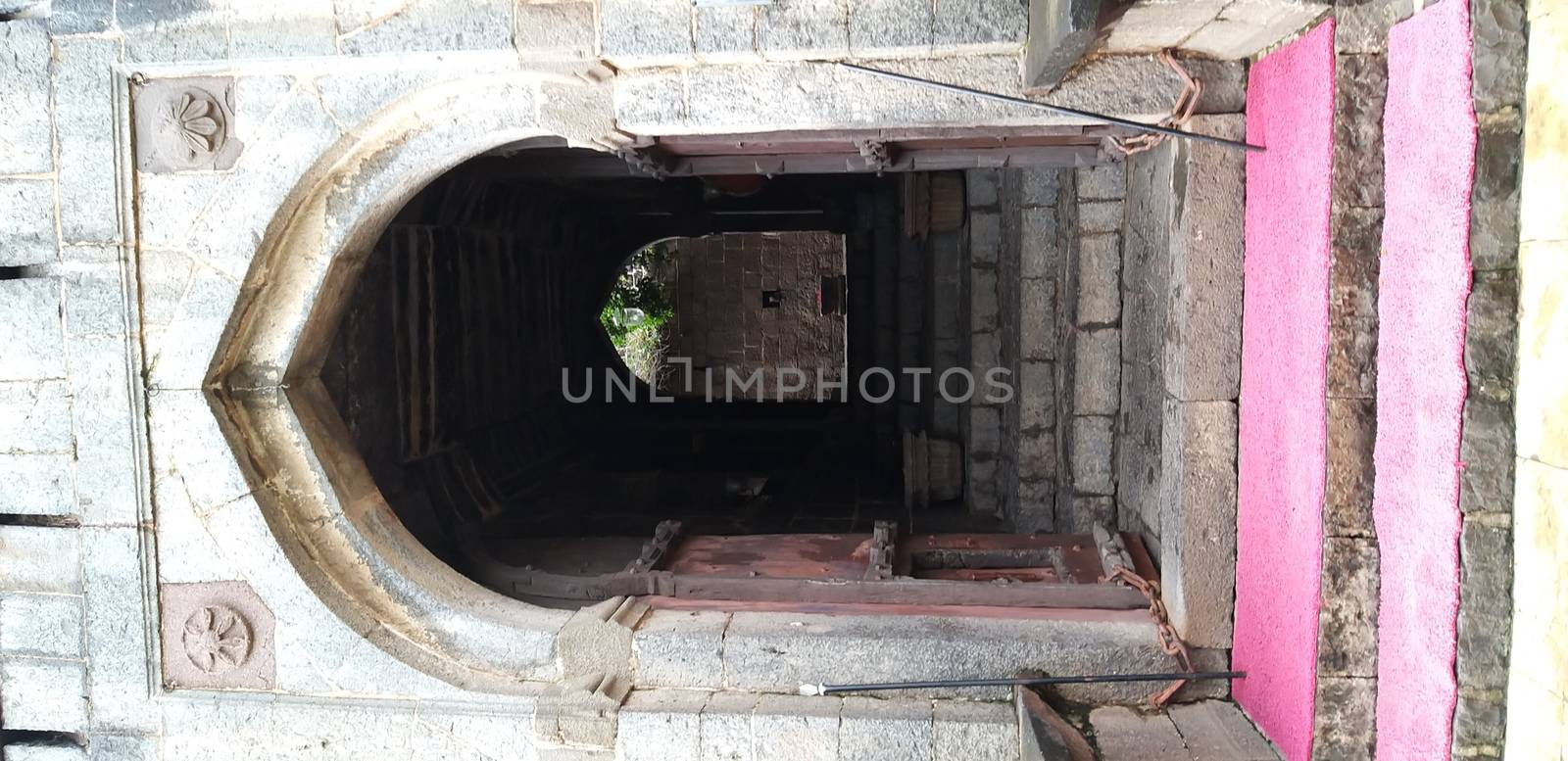 the close-up o entrance of an old fort in Maharashtra India by gswagh71