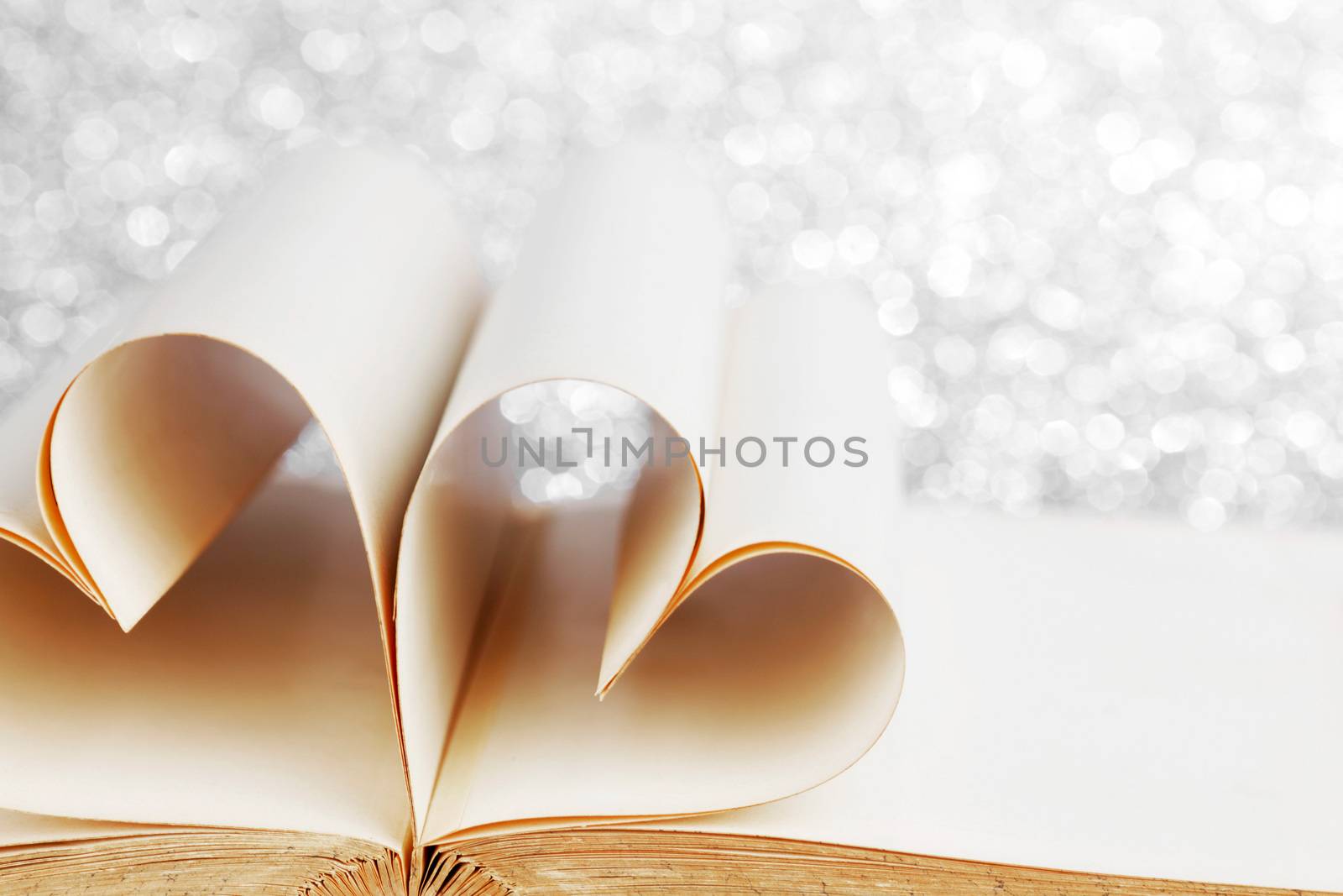 Heart made from book pages, love reading, Valentines day concept