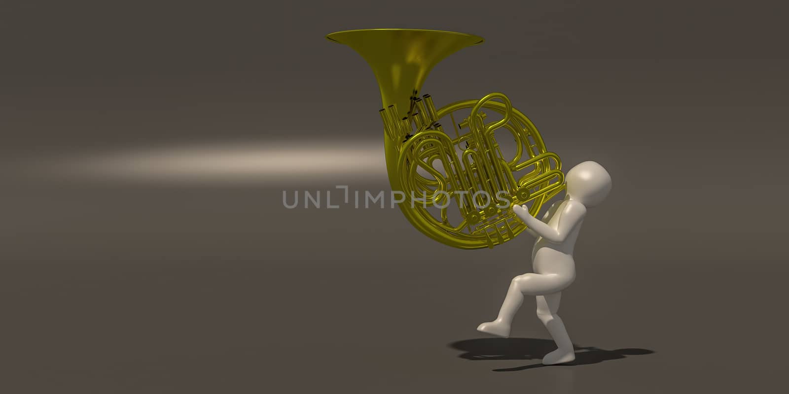 3d illustrator group of career musician symbols on a gray background, 3d rendering of the Music player. Includes a selection path.