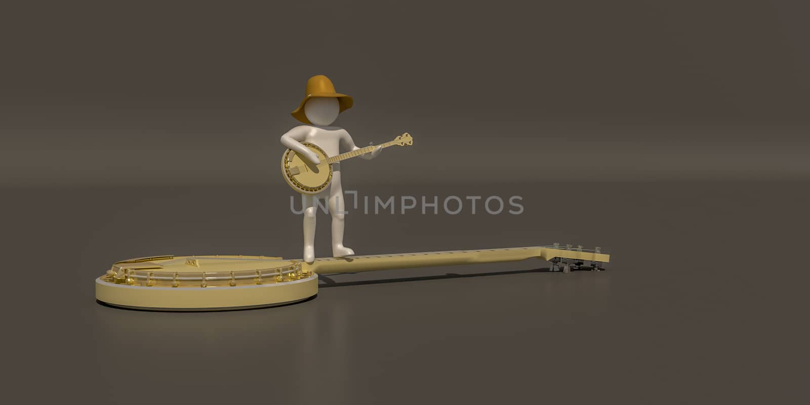 3d illustrator group of career musician symbols on a gray background, 3d rendering of the Music player. Includes a selection path.