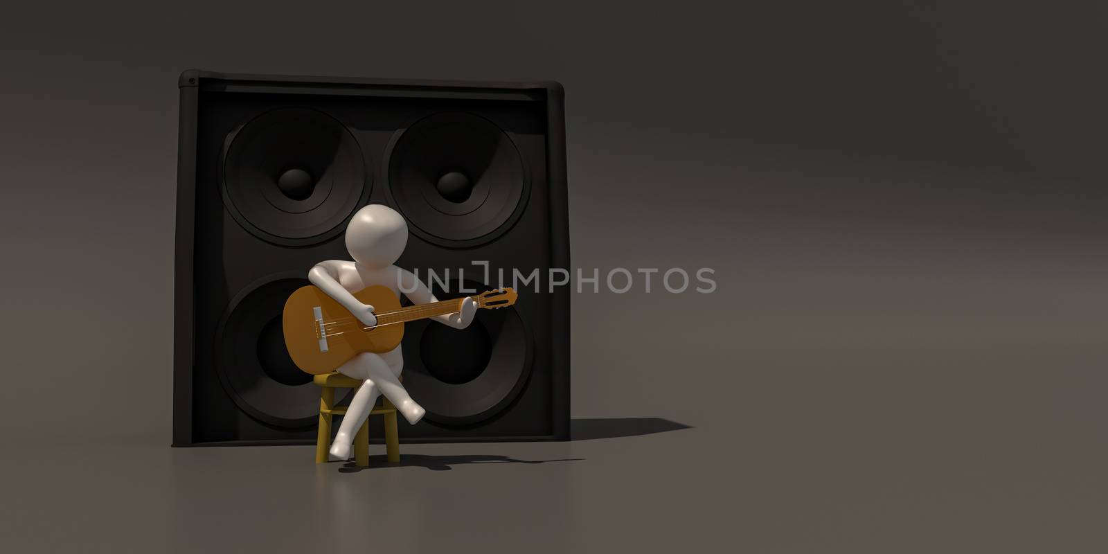 3d illustrator group of career musician symbols on a gray background, 3d rendering of the Music player. Includes a selection path.