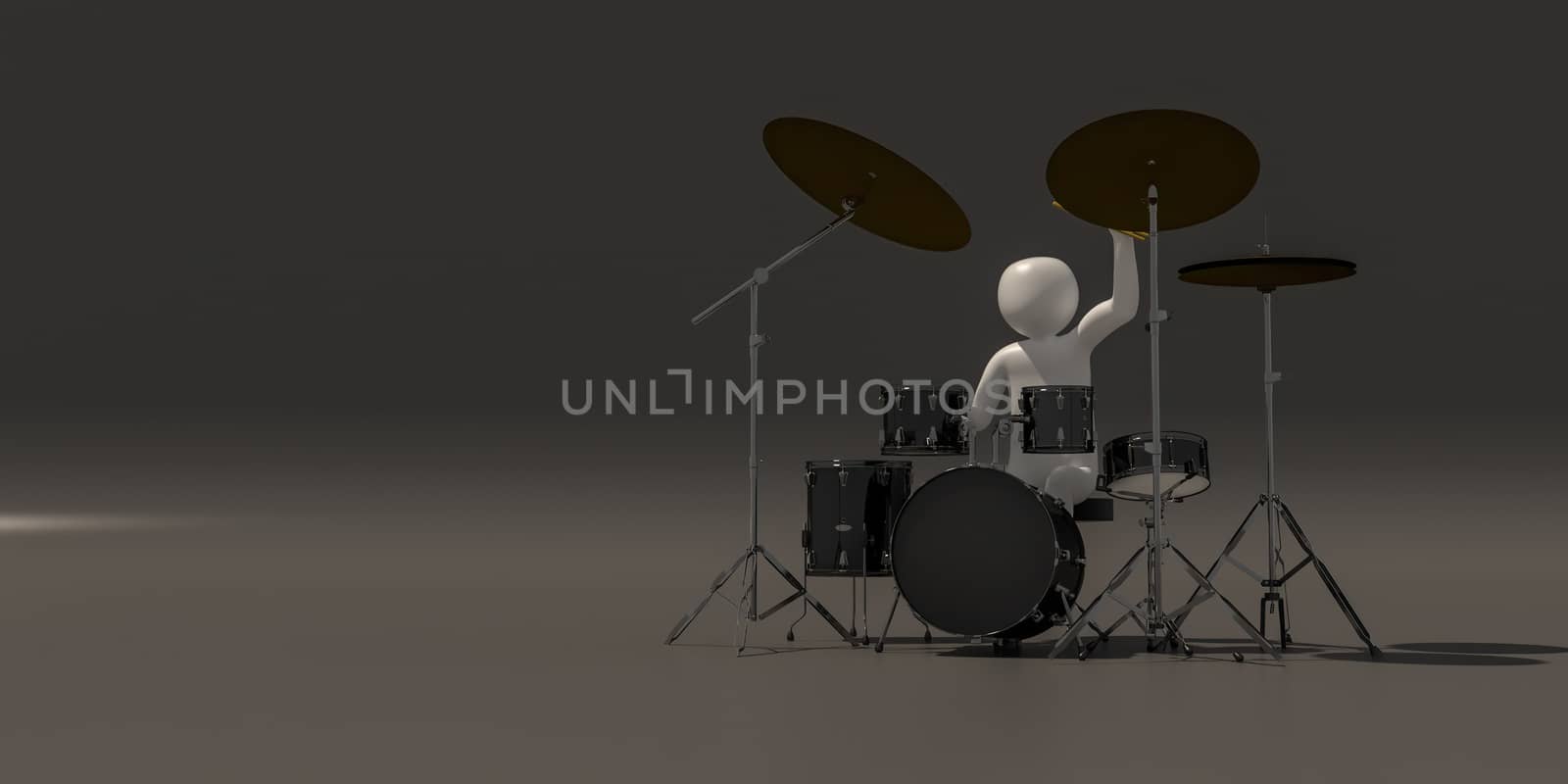 3d illustrator group of career musician symbols on a gray background, 3d rendering of the Music player. Includes a selection path.