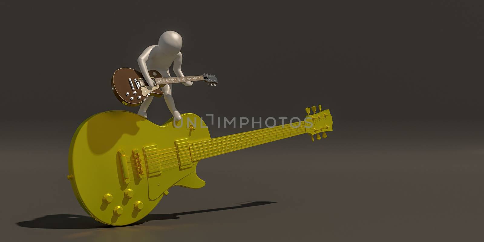 3d illustrator group of career musician symbols on a gray background, 3d rendering of the Music player. Includes a selection path.