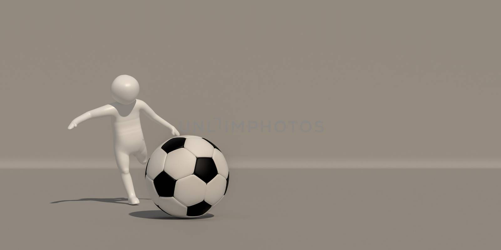 3d illustrator group of career symbols on a gray background, 3d rendering of the playing football. Includes a selection path.