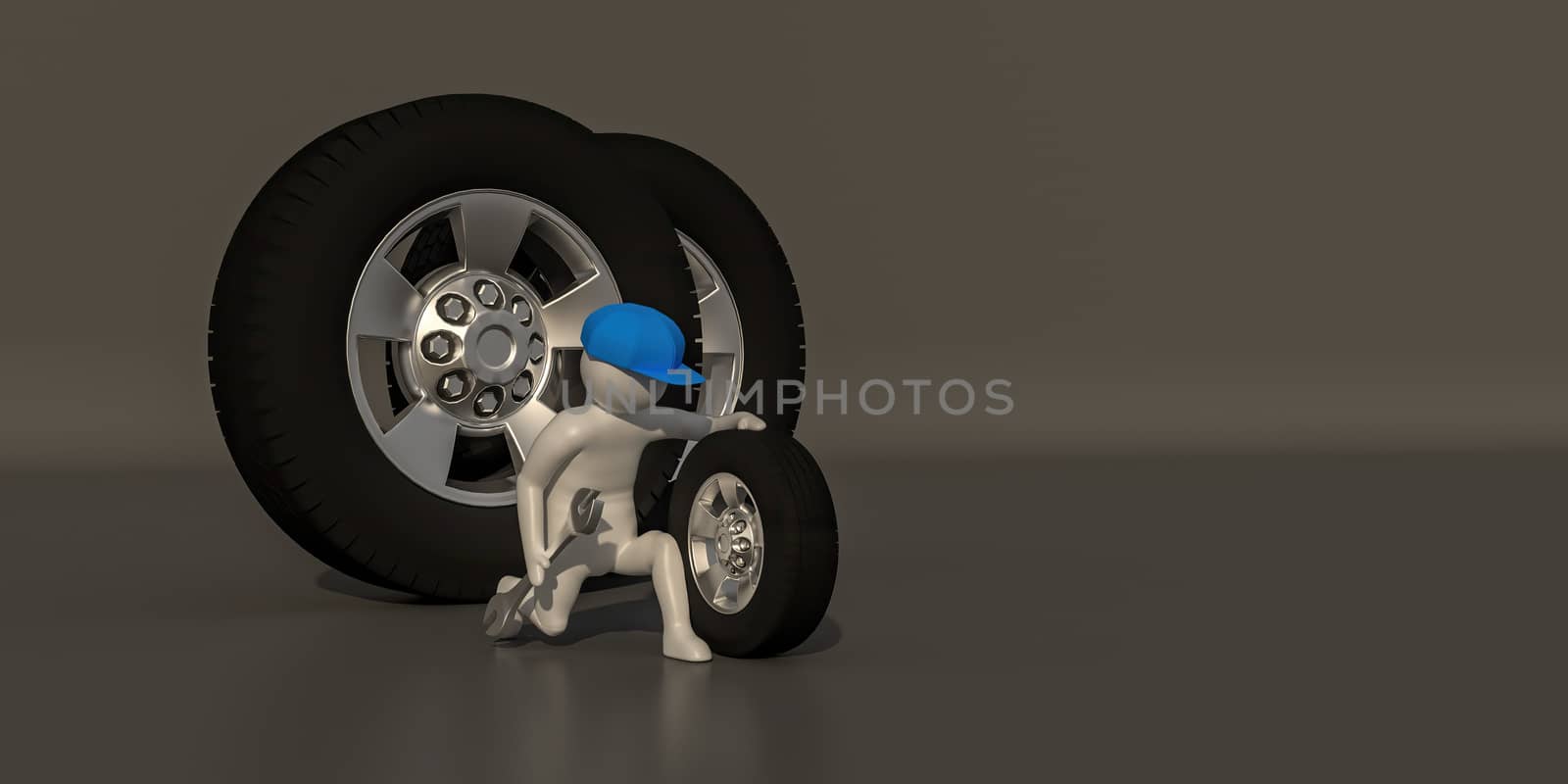 3d illustrator group of career Maintenance  symbols on a gray background, 3d rendering of the Mechanic work. Includes a selection path.