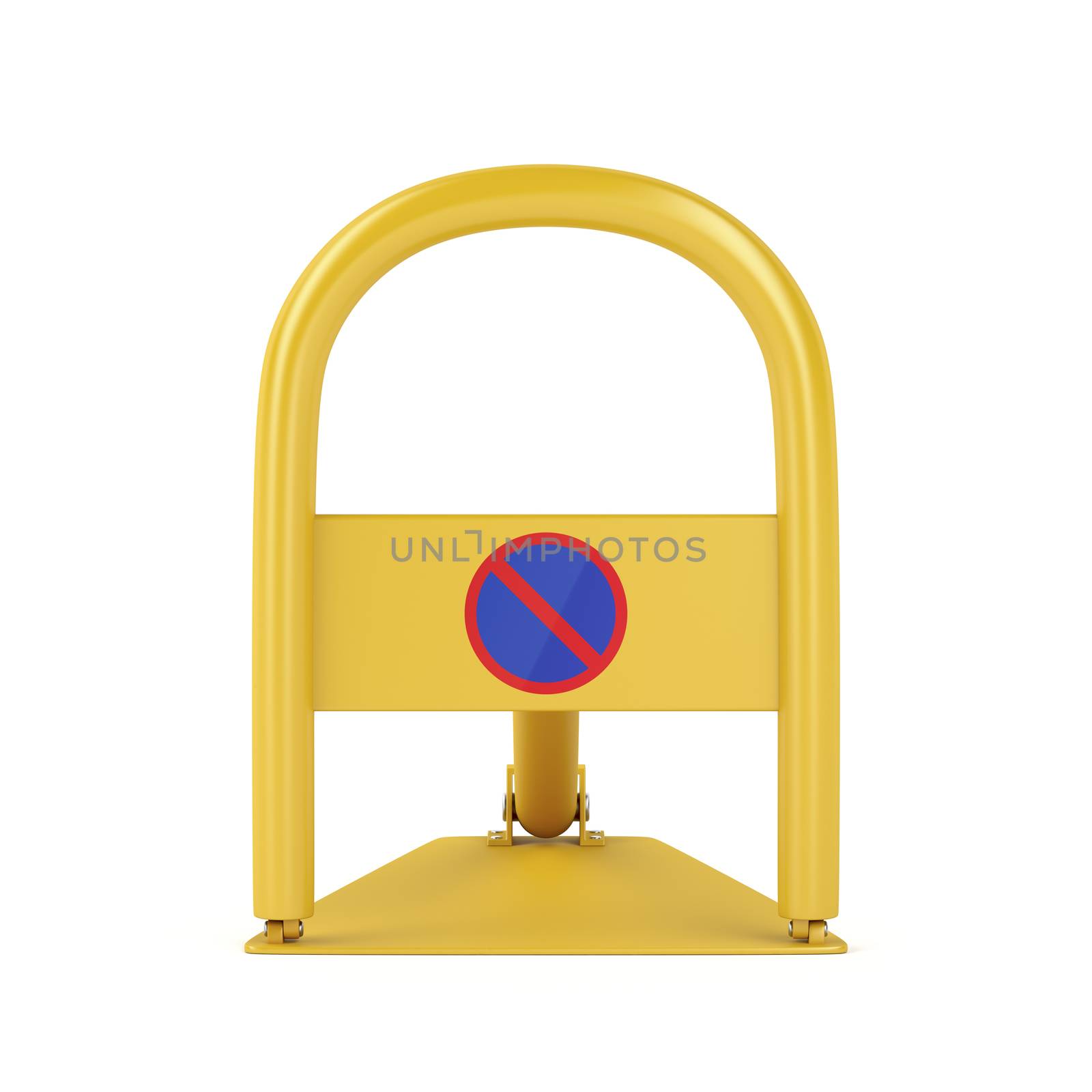 Manual car parking lock on white background, front view