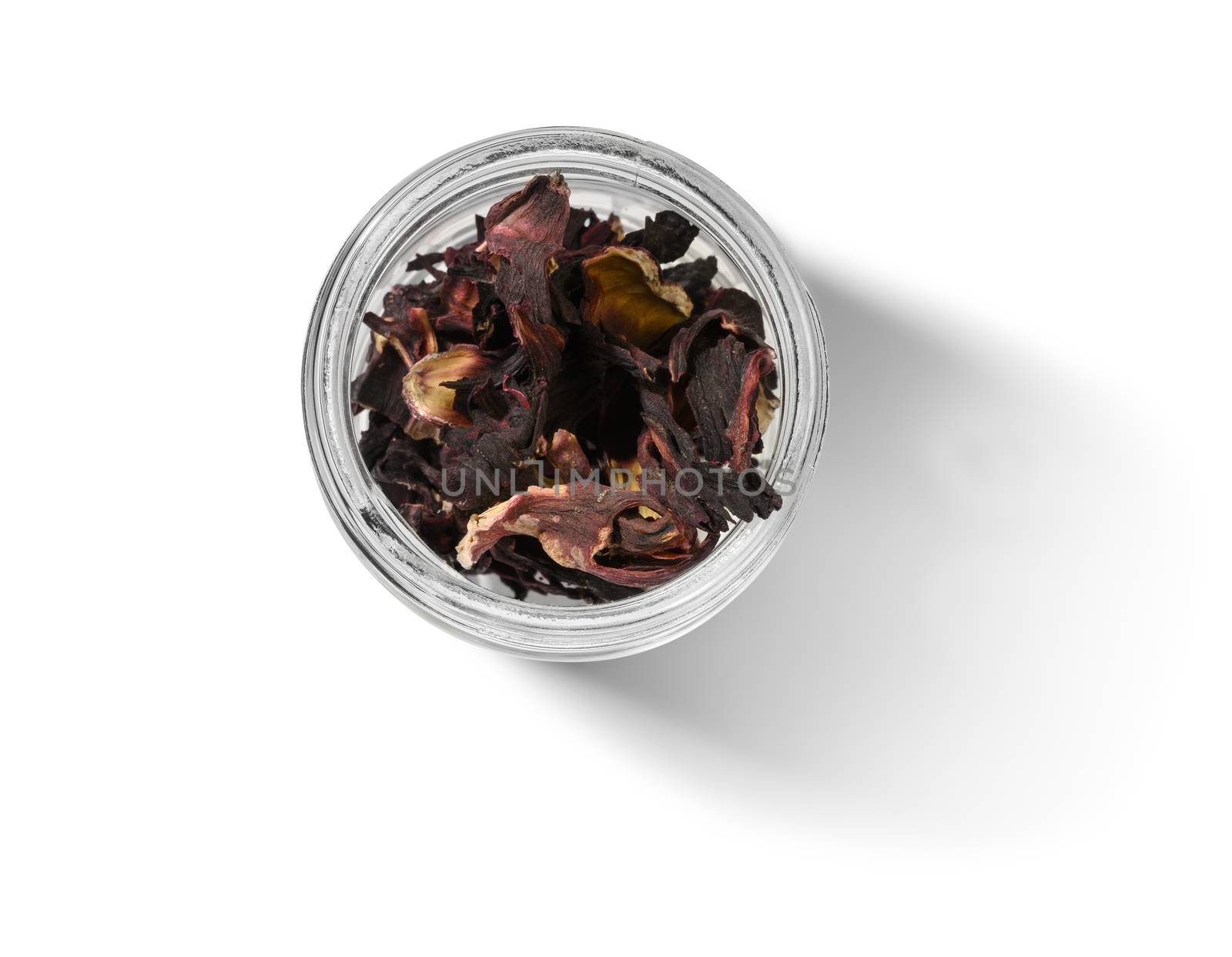 Hibiscus tea for making a drink on a white background.