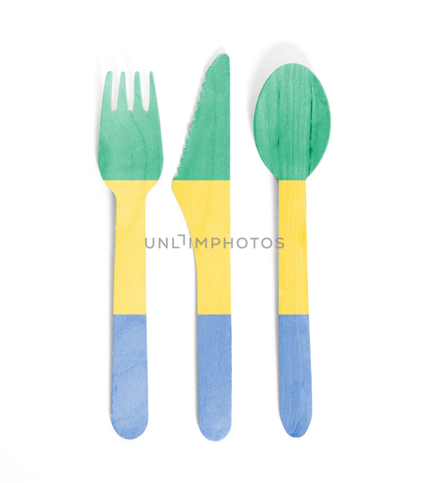 Eco friendly wooden cutlery - Plastic free concept - Flag of Gab by michaklootwijk