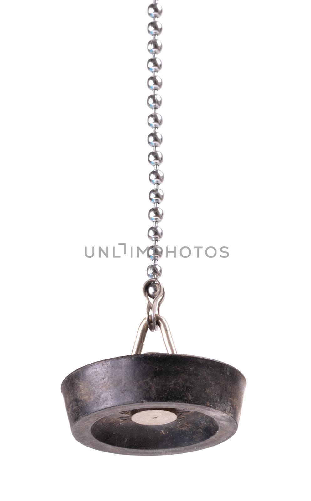 Used sink plug isolated on a white background