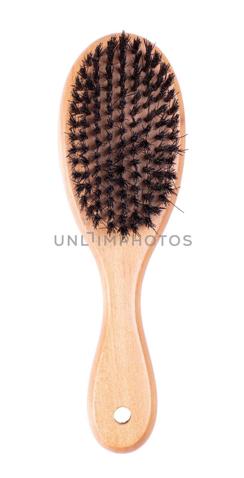 Old brush for dog or cat hair, used - Isolated on white