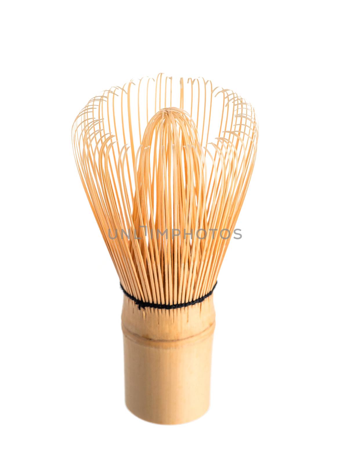 Bamboo Matcha Tea Whisk or chasen isolated white by fascinadora