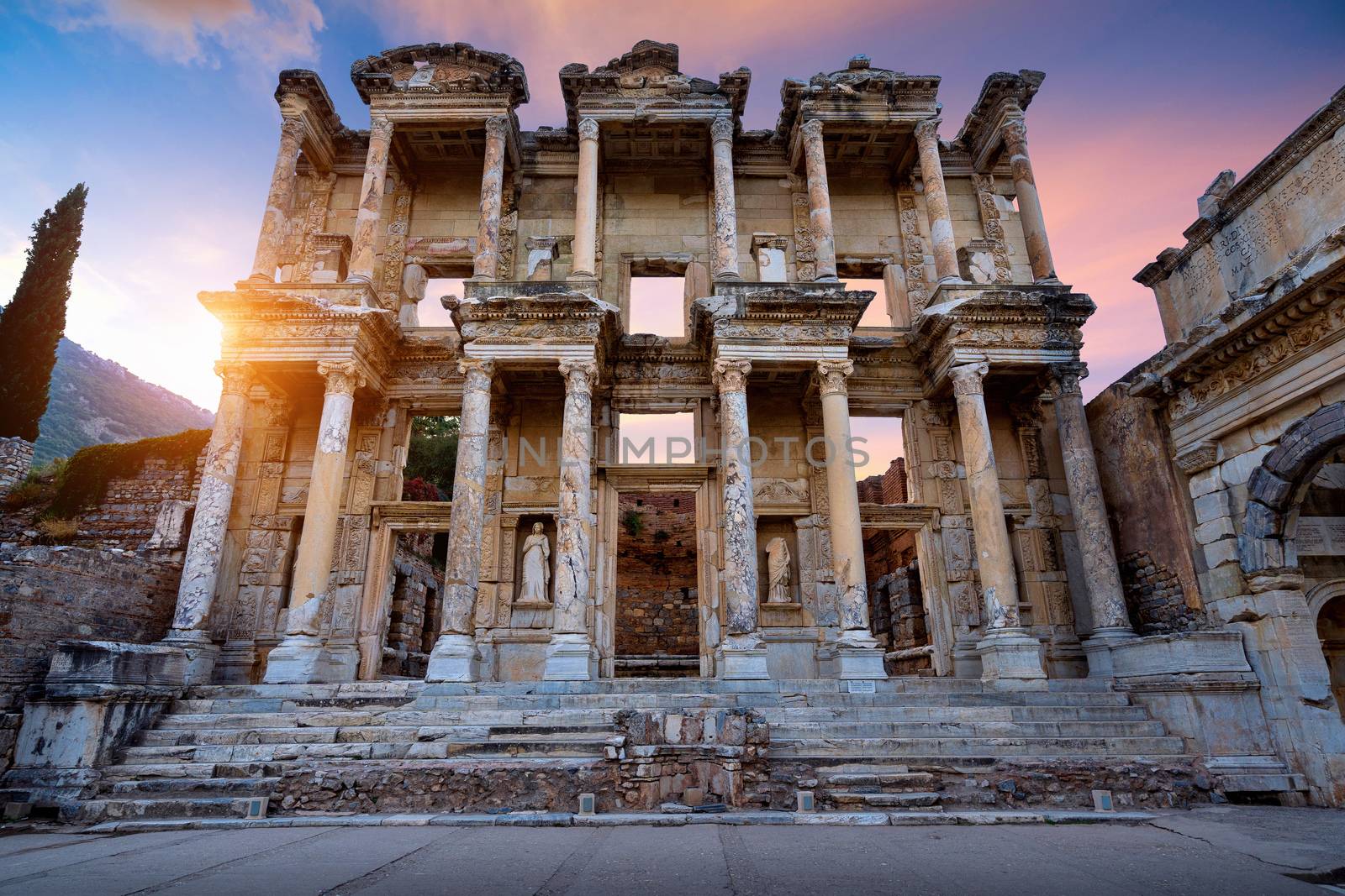 Celsus Library at Ephesus ancient city in Izmir, Turkey. by gutarphotoghaphy