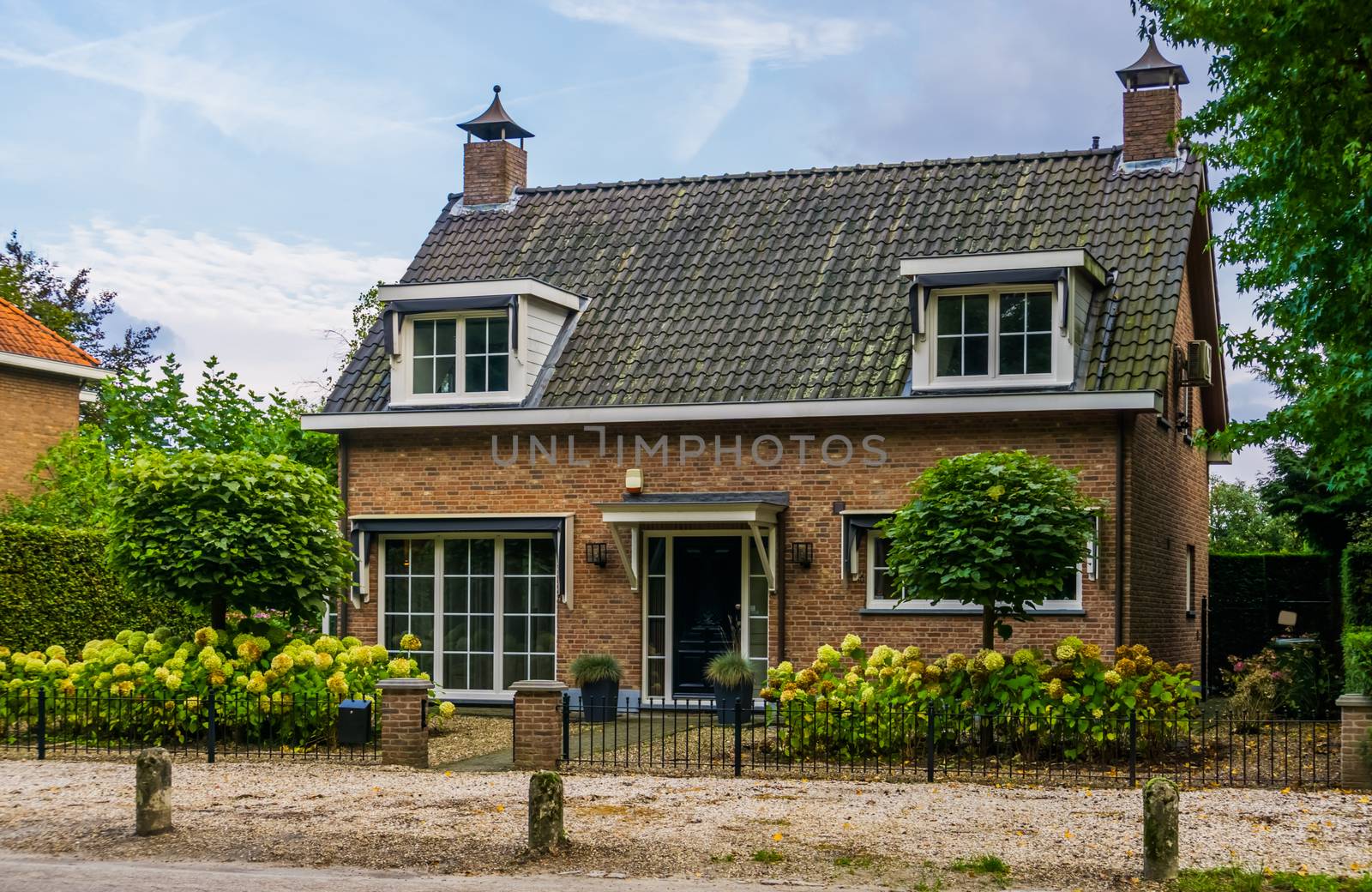 typical dutch villa with garden, city architecture of Breda, The Netherlands