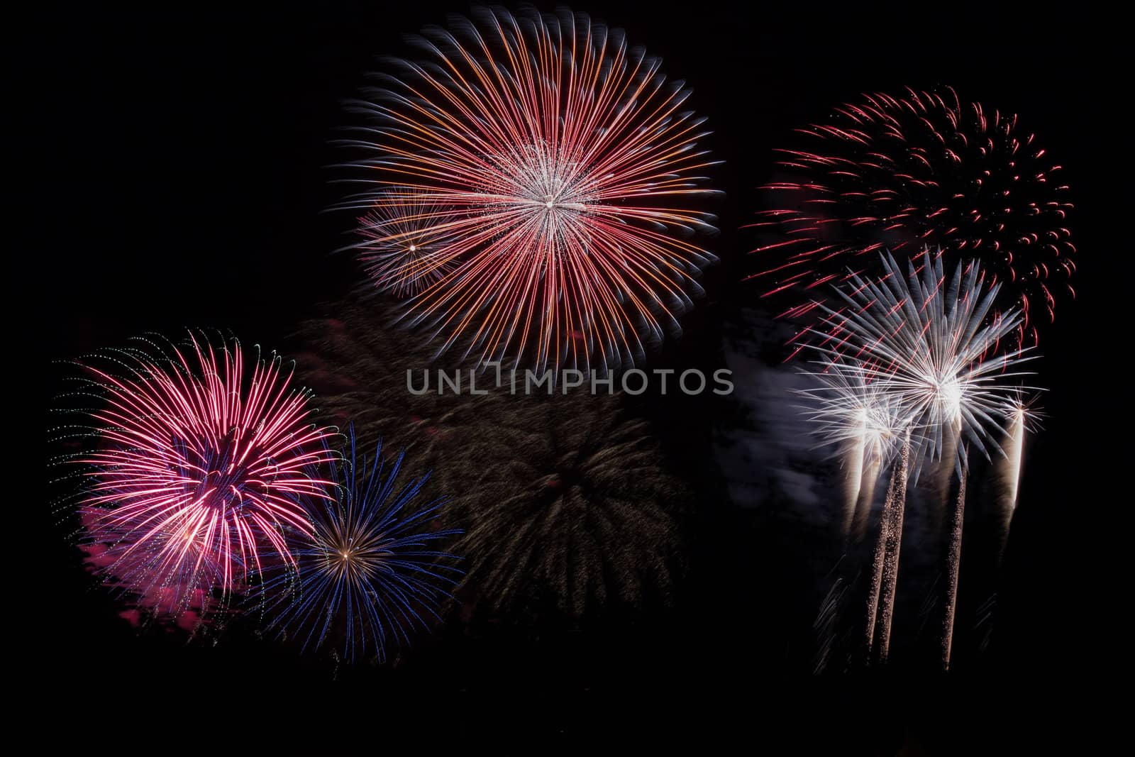 In images Fireworks Five - Five Fireworks Blast at 4th of July celebration in the United States