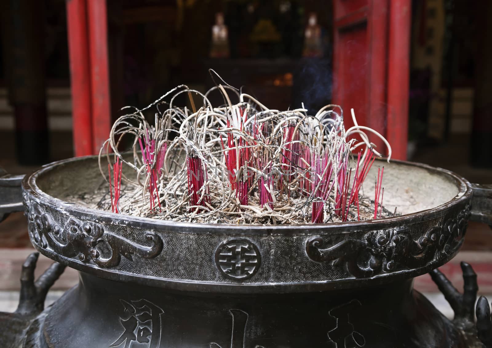 Incence burner in Ngoc Son temple, Hanoi by Goodday