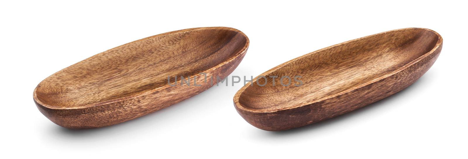 Empty wooden bowl isolated on white background by xamtiw