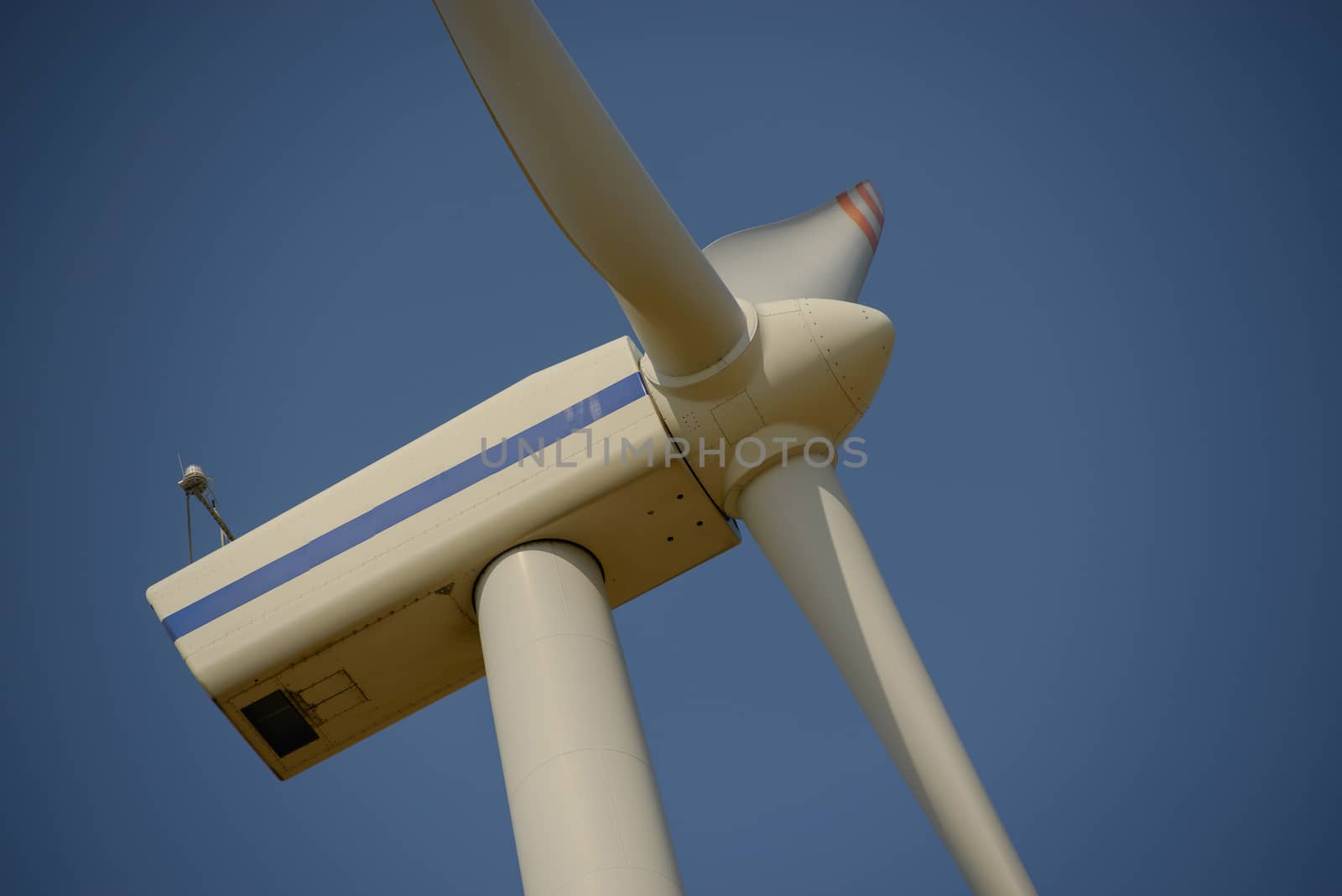 wind trubine at sunny day with blue sky