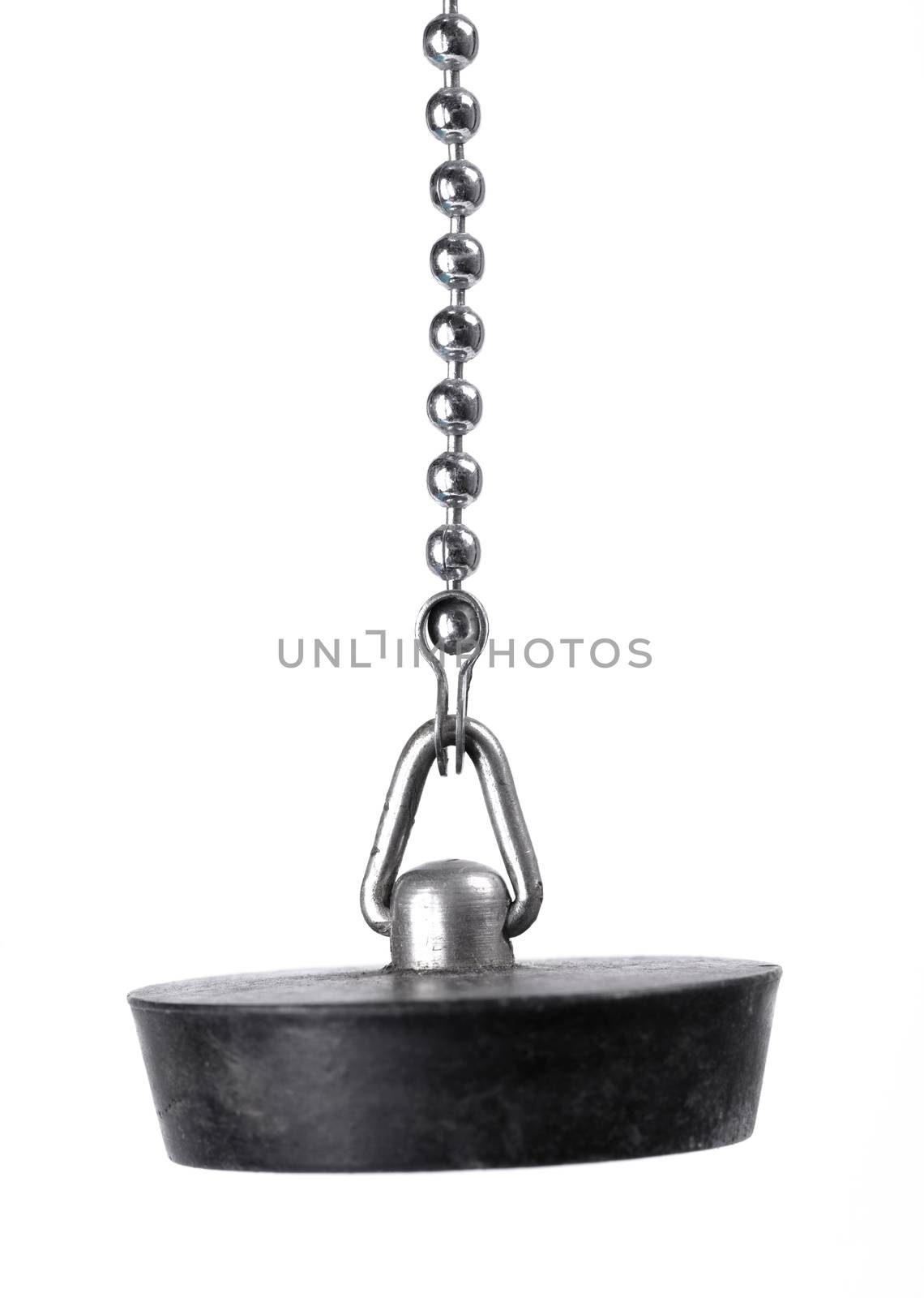 Used sink plug isolated on a white background