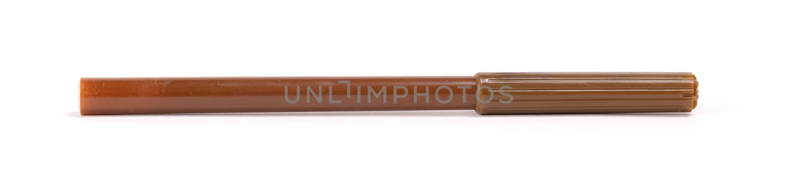 Brown felt-tip pen isolated by michaklootwijk