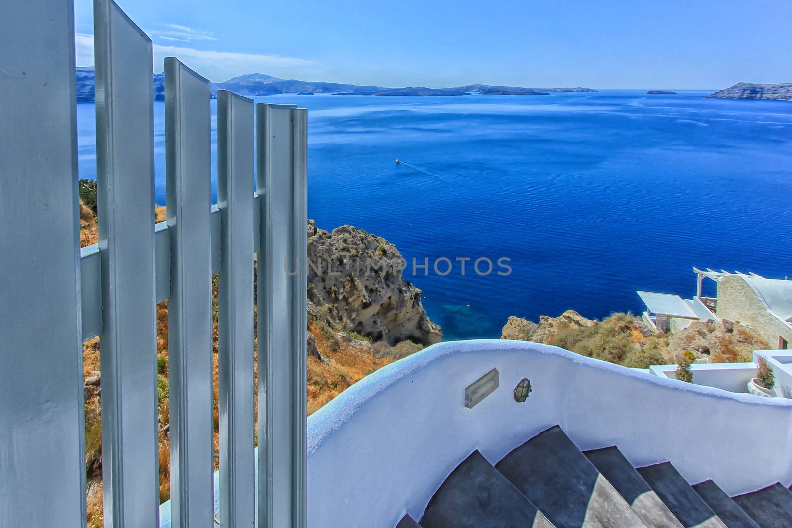 great view of santorini and the sea in Greece by mariephotos