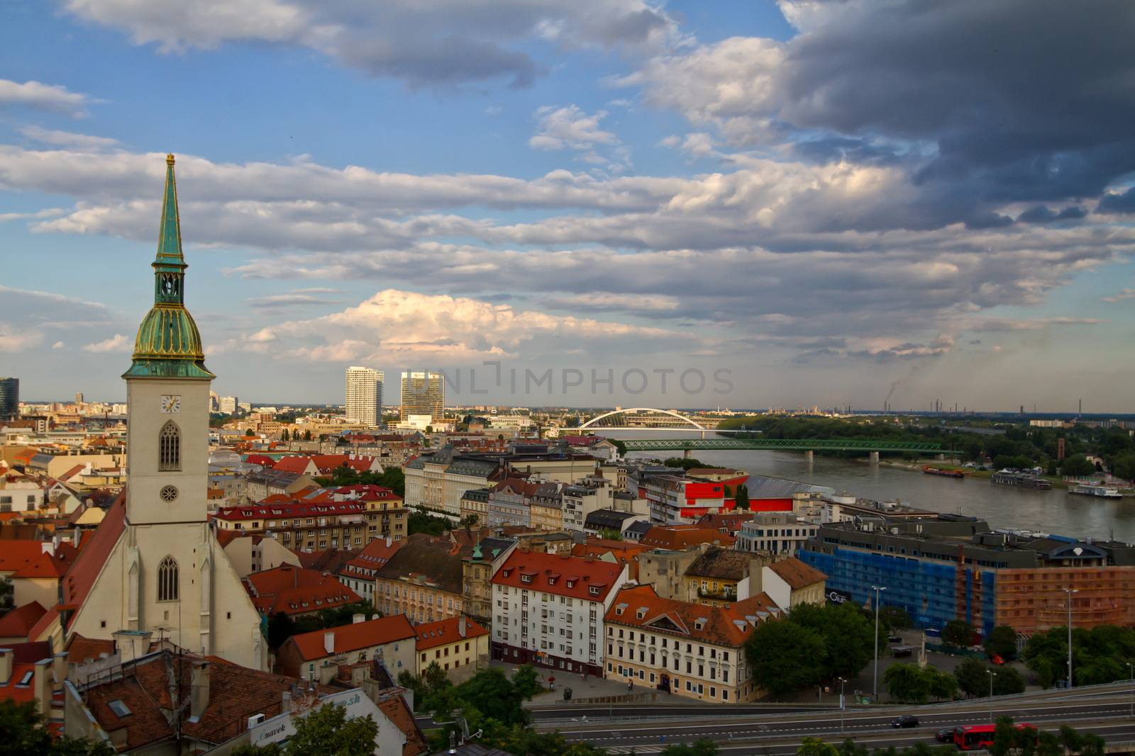 very nice view of the city of Vienna in Austria and clouds