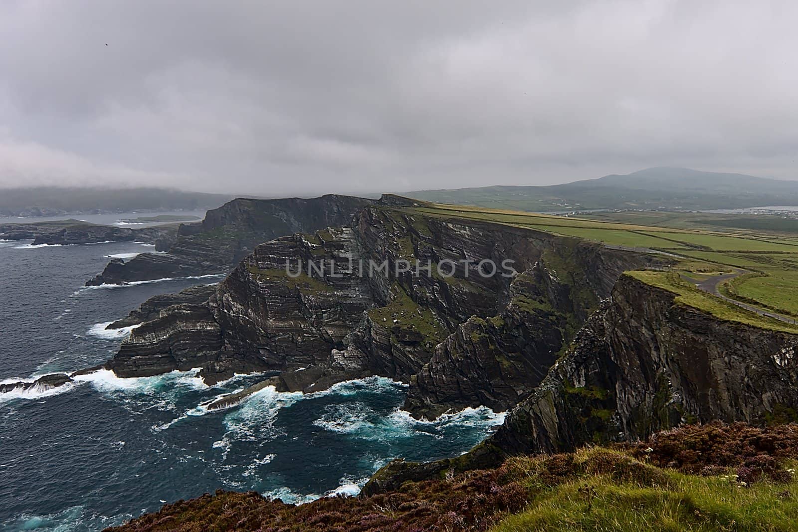 The cliffs of Moher at the west coast of Ireland. The view is stunning at these cliffs which are amongst the highest in Europe.