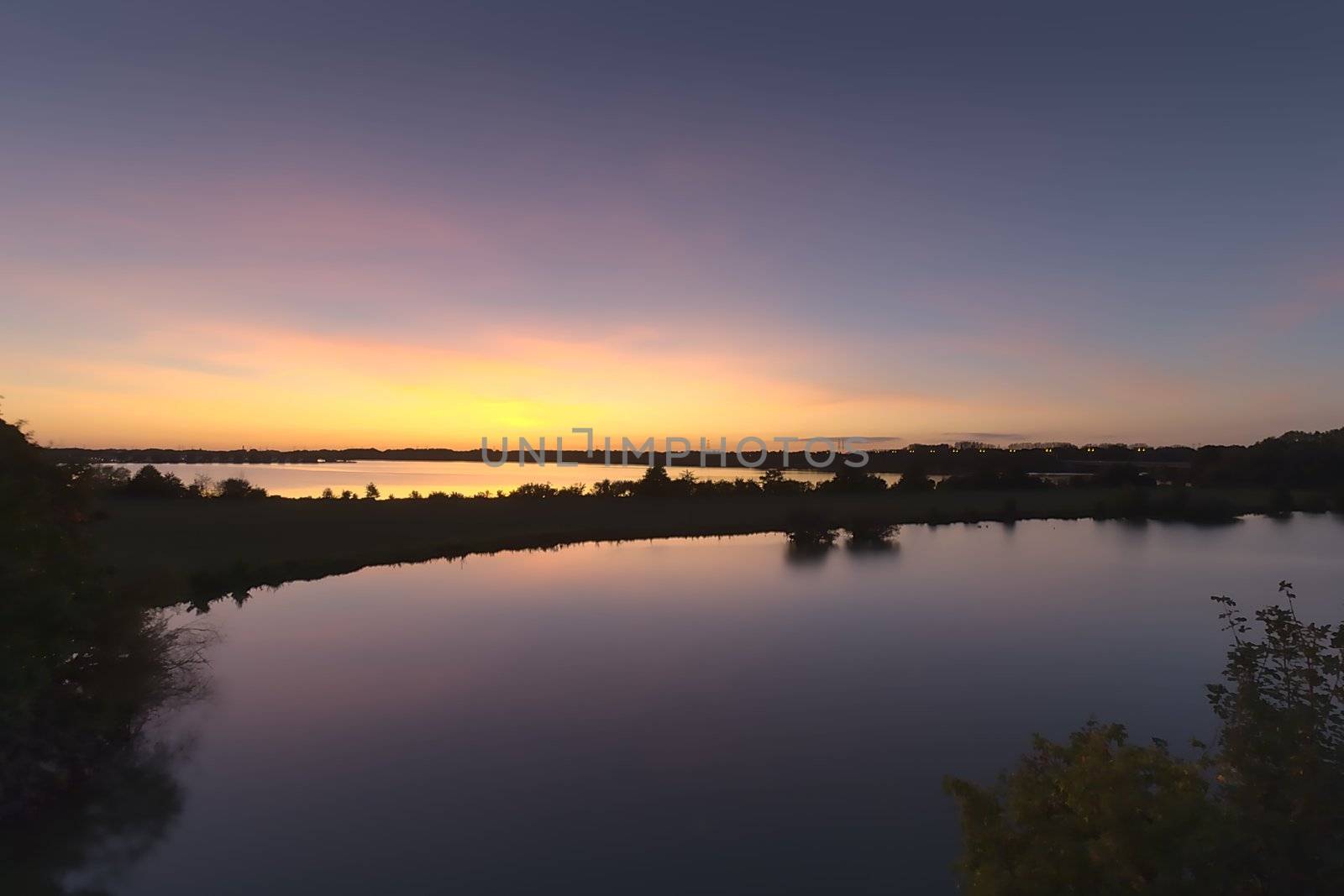 The evening skyline near Roermond, shot in the summer of 2019 in the evening.
