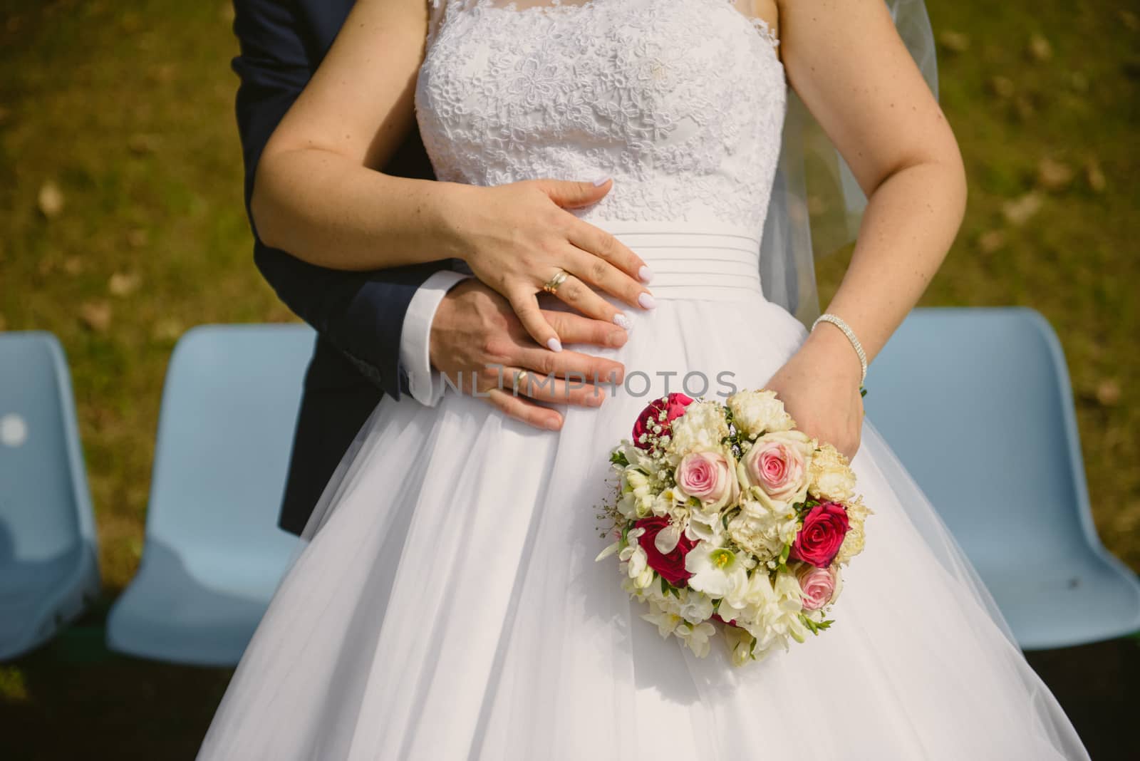 bouquet in the hands of the bride.