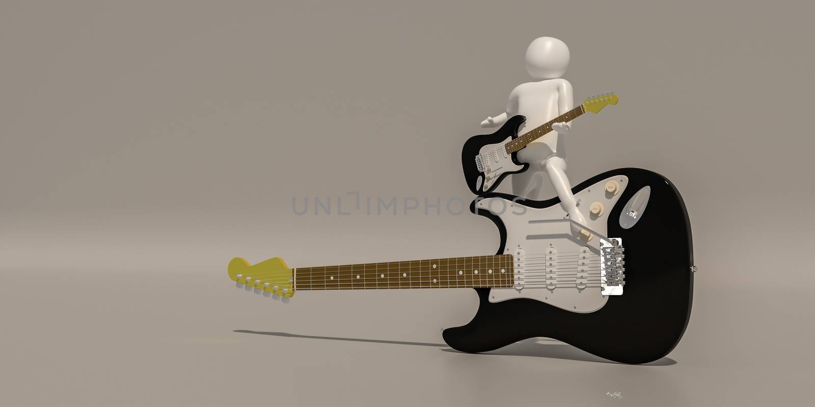3d illustrator group of career musician symbols on a gray background, 3d rendering of the Music player. Includes a selection path.