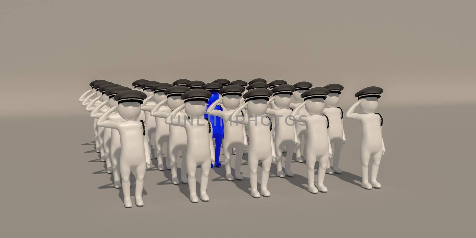 3d illustrator police  symbol on white background, 3d rendering of the playing football. Includes selection path.