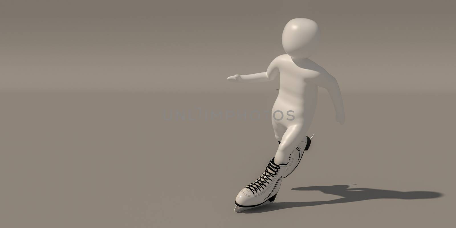 3d illustrator group of Ice skating symbols on a gray background, 3d rendering of the Playing sports. Includes a selection path.