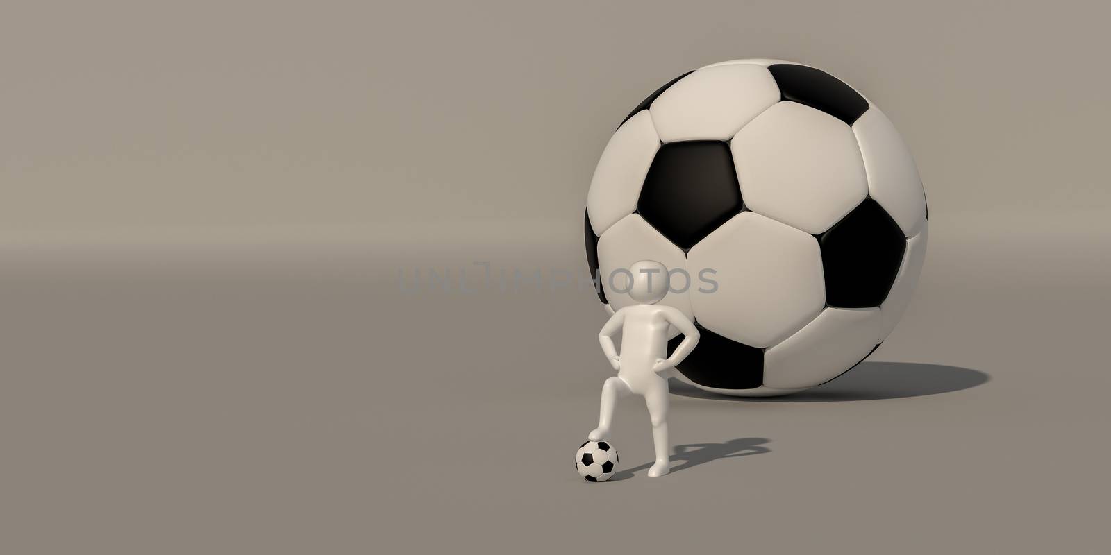 3d illustrator group of career symbols on a gray background, 3d rendering of the playing football. Includes a selection path.