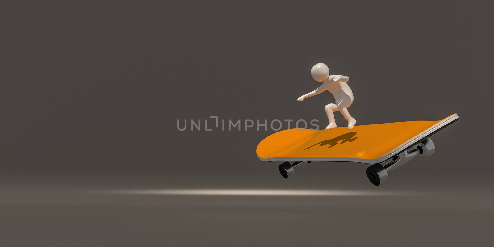 3d illustrator group of  skateboard symbols on a gray background, 3d rendering of the Playing sports. Includes a selection path.