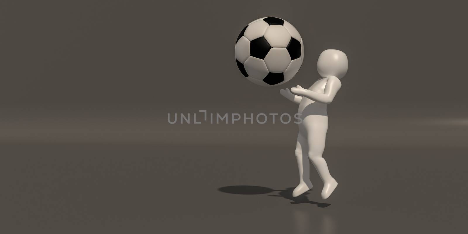 3d illustrator group of career symbols on a gray background, 3d rendering of the playing football. Includes a selection path.