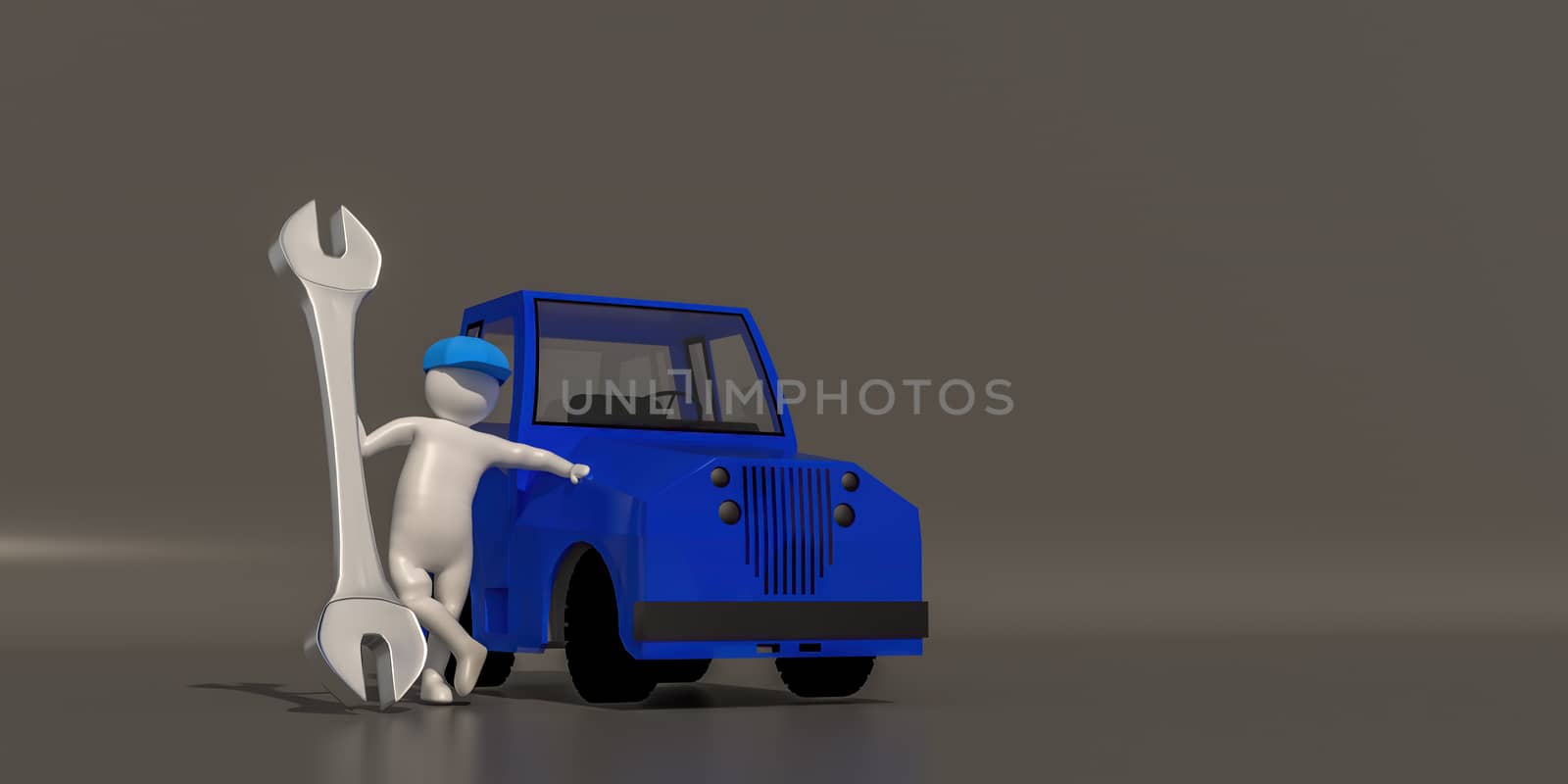 3d illustrator group of career Maintenance  symbols on a gray background, 3d rendering of the Mechanic work. Includes a selection path.