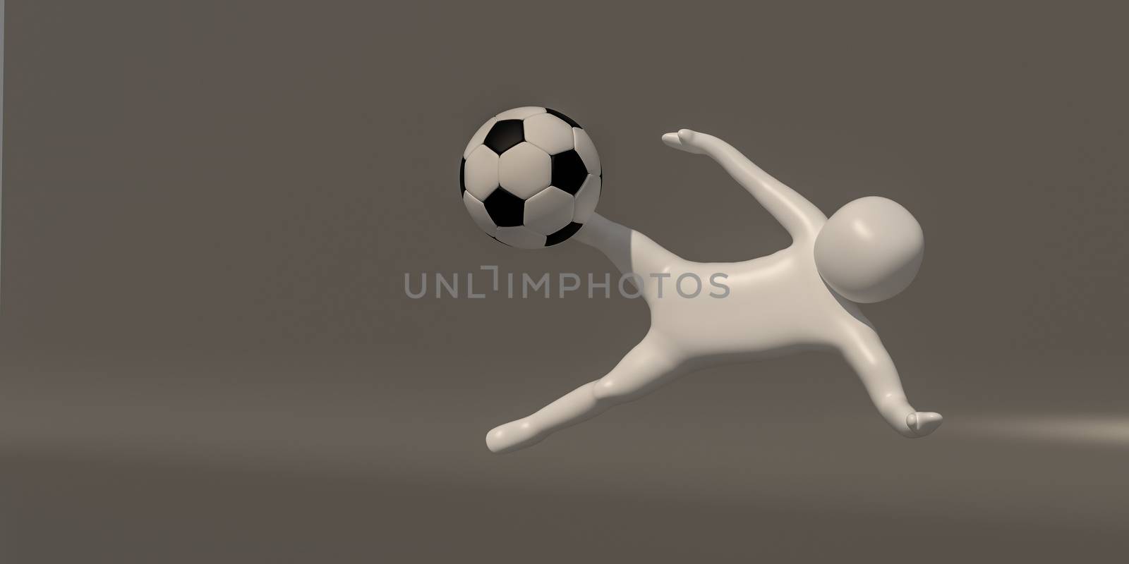 3d illustrator group of career symbols on a gray background, 3d rendering of the playing football. Includes a selection path.
