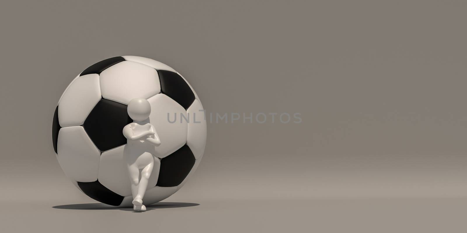 3d illustrator group of career symbols on a gray background, 3d rendering of the playing football. Includes a selection path.