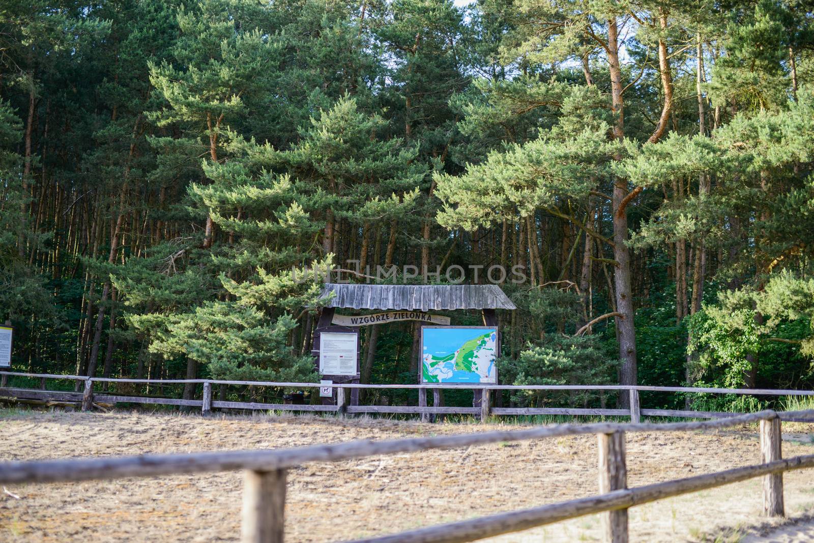 The entrance to the Wolinski National Park. Wolin, Poland
