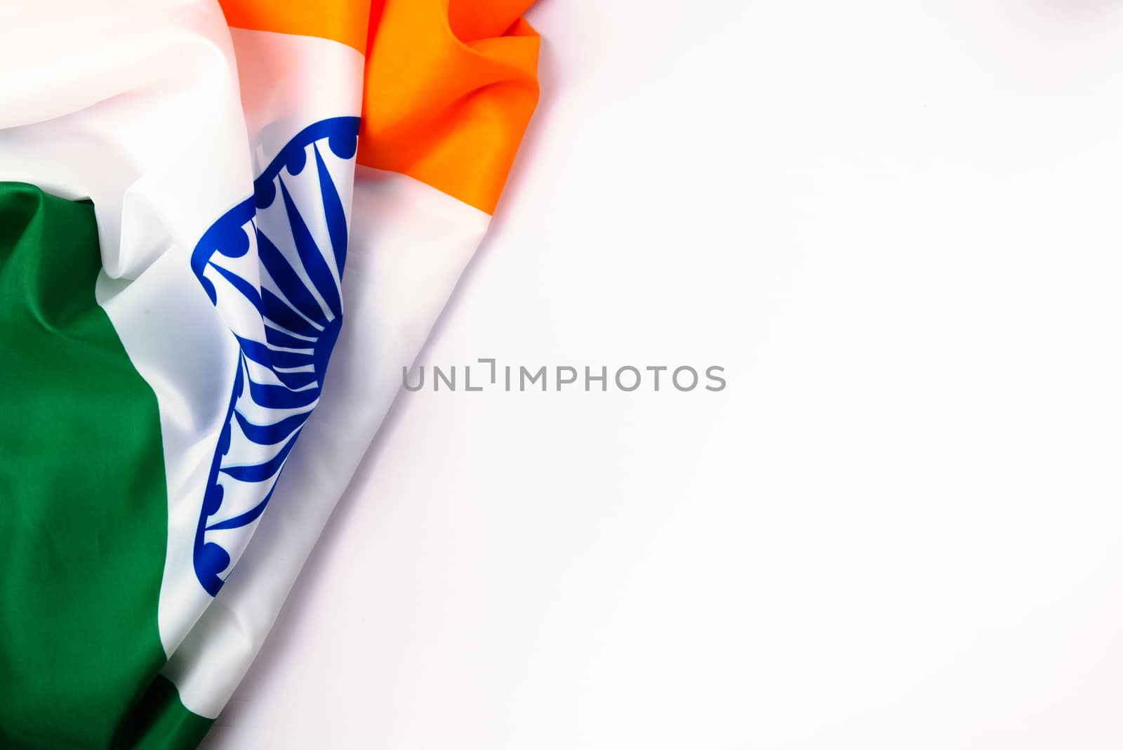 Indian republic day, flat lay top view, Indian tricolor flag by Sorapop