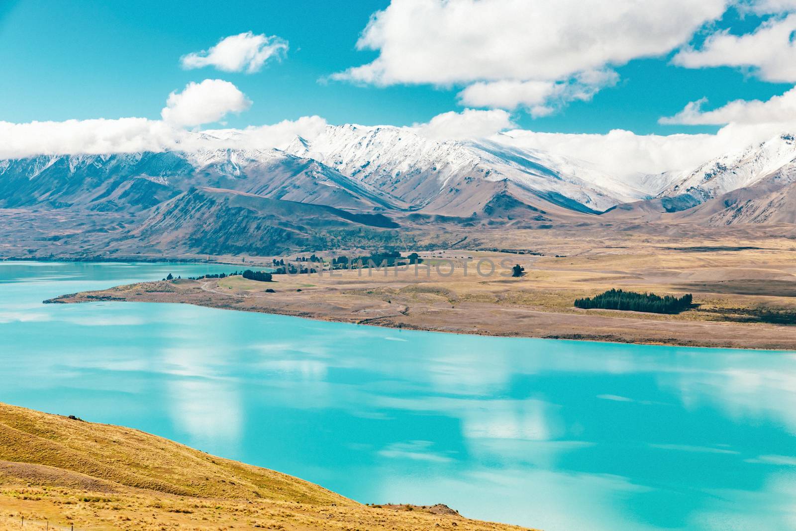 amazing landscapes viewed from Tekapo observatory, New Zealand