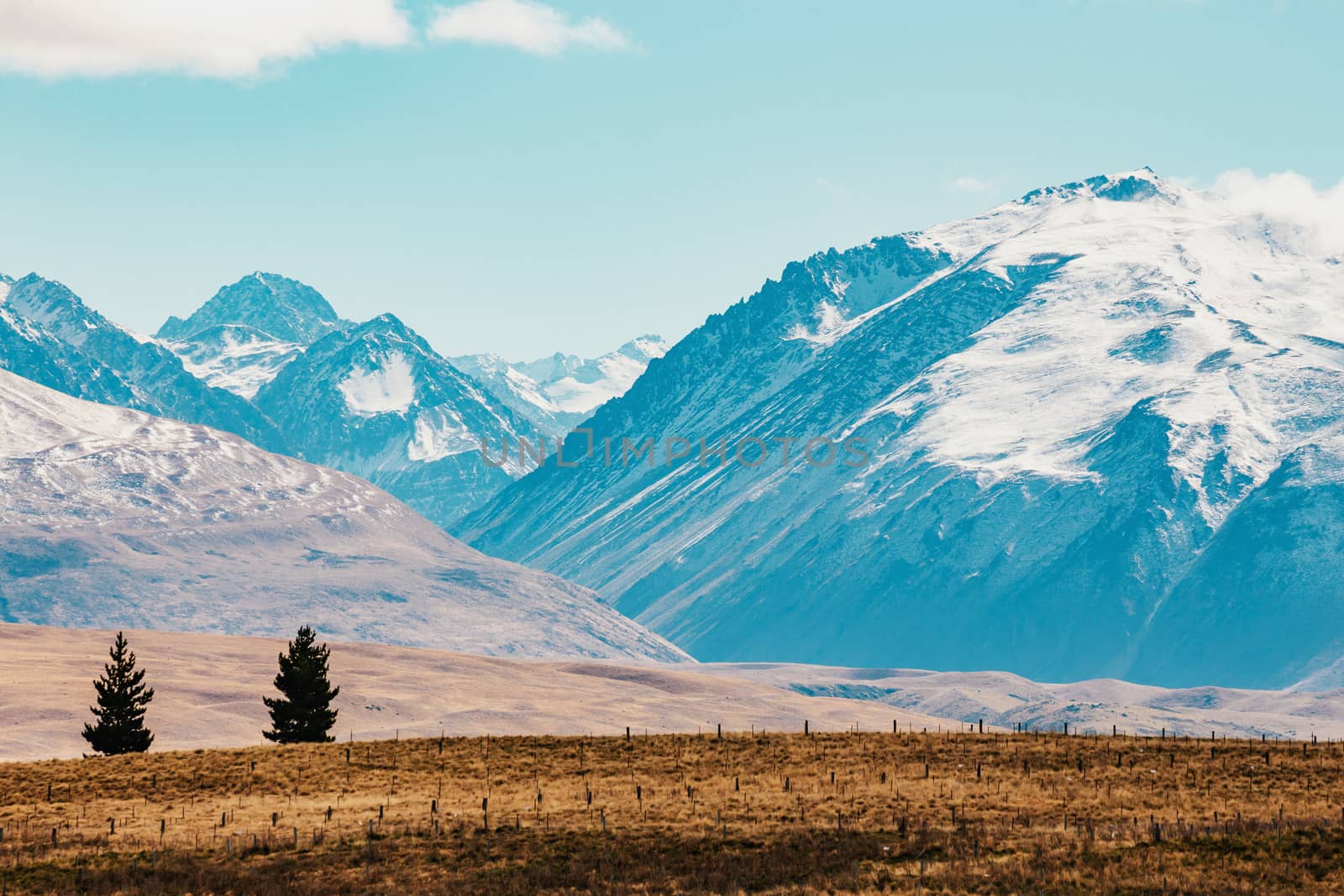 New Zealand scenic mountain landscape shot at Mount Cook Nationa by cozyta