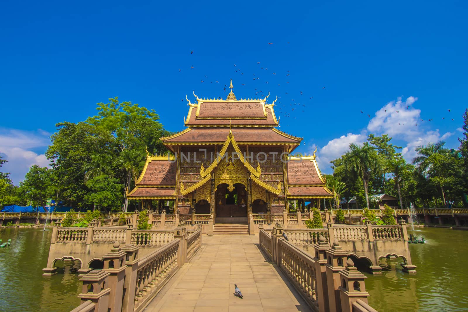 Tripitaka Memorial Hall, Wat Phra That Pha Ngow Temple ChiangRai Thailand.
