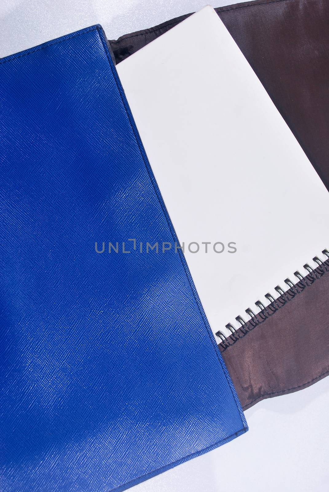 Blue leather bag on a white background.