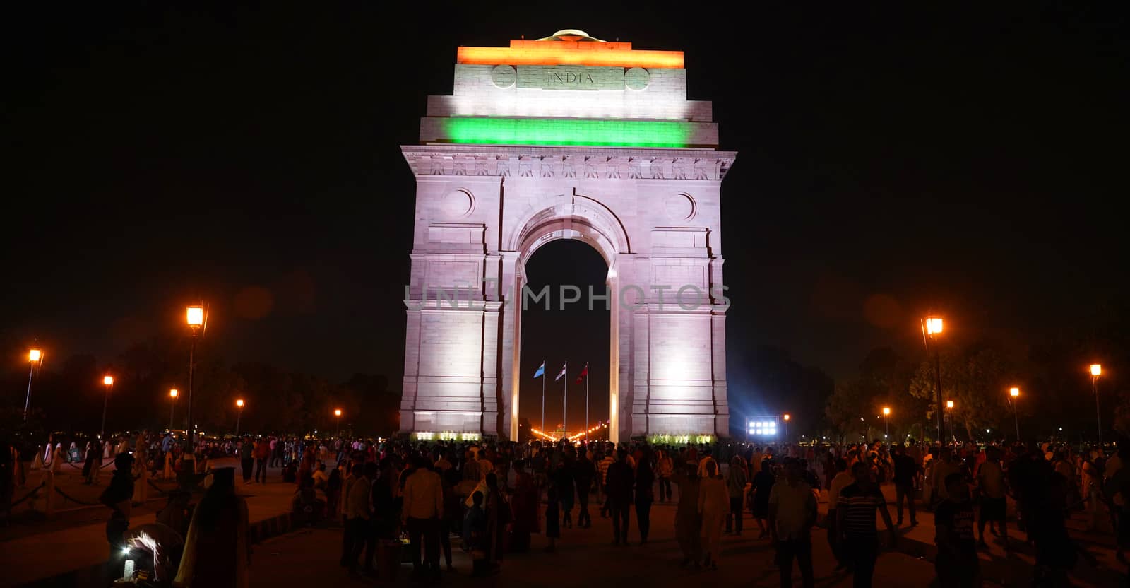 The India Gate is a war memorial located astride the Rajpath by kumar3332