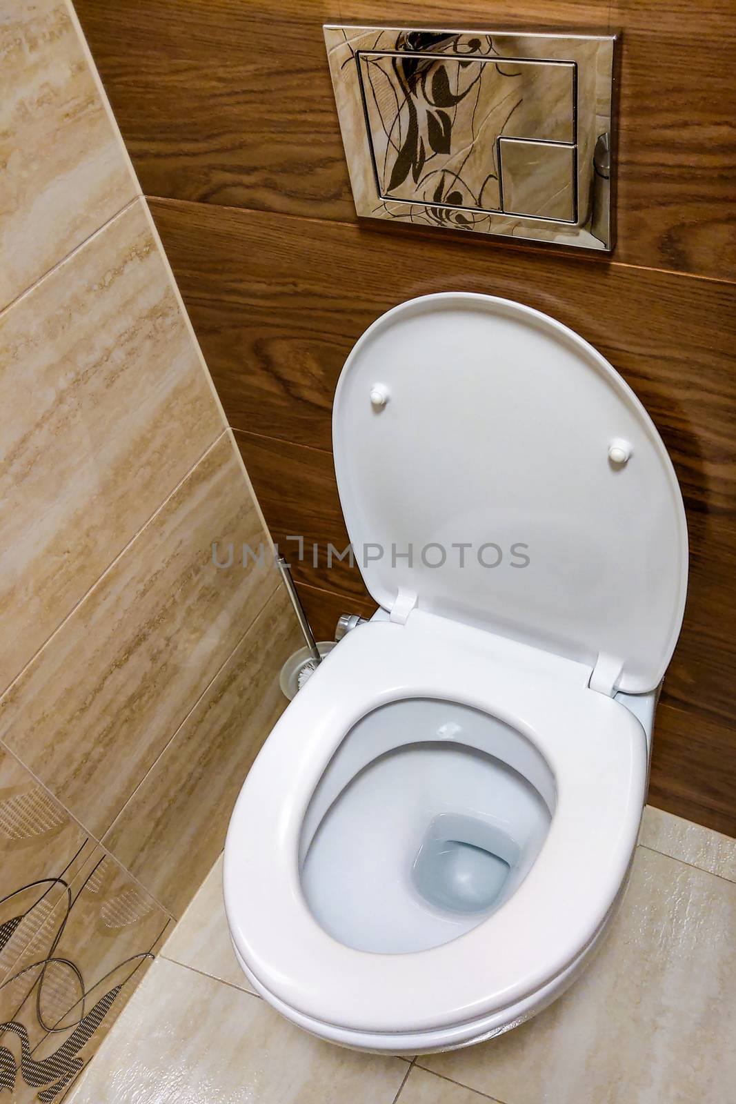Modern white plain clean toilet bathroom