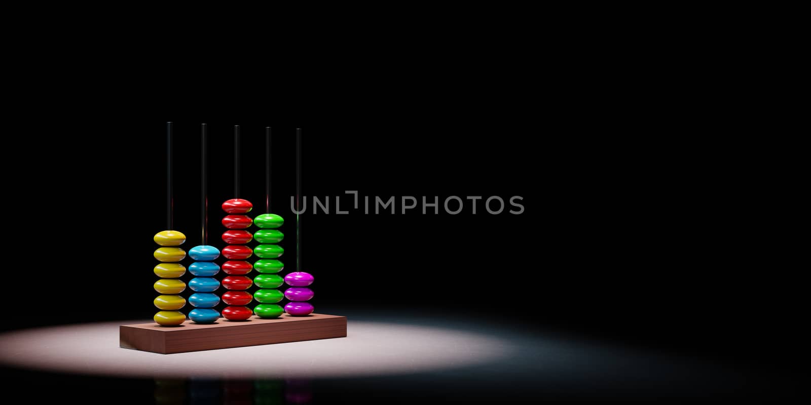 Abacus Spotlighted on Black Background by make