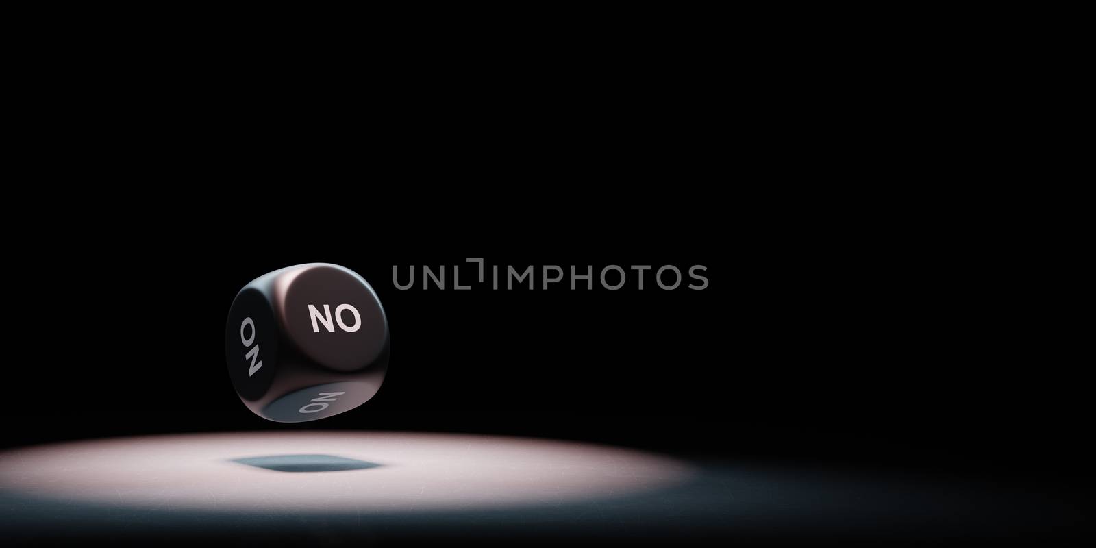 No Text Dice Spotlighted on Black Background by make