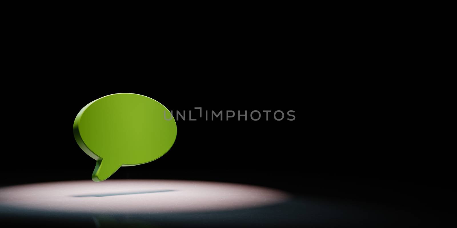 Speech Bubble Shape Spotlighted on Black Background by make